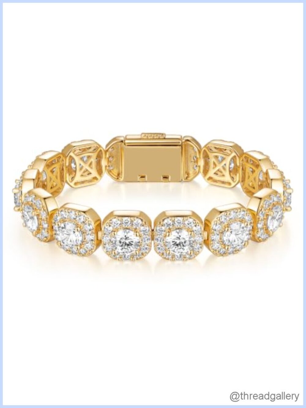 18K White Gold Plated Iced Out Miami Cuban Link Chain Bracelet
